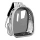 Mochila transportadora transparente gris