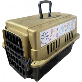 Transportadora huellitas  puerta plástico